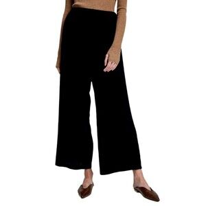Rewash Black Corduroy Wide Leg Cropped Pants Large Boho
